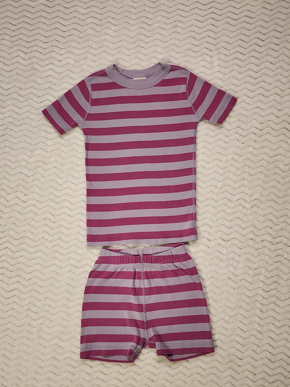 Hanna Andersson Short Pajama Set | Size 4 | Pink & Purple Stripes